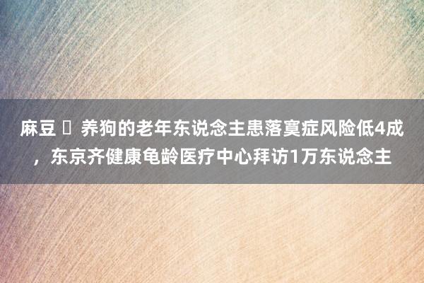 麻豆 ​养狗的老年东说念主患落寞症风险低4成，东京齐健康龟龄医疗中心拜访1万东说念主