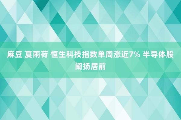 麻豆 夏雨荷 恒生科技指数单周涨近7% 半导体股阐扬居前