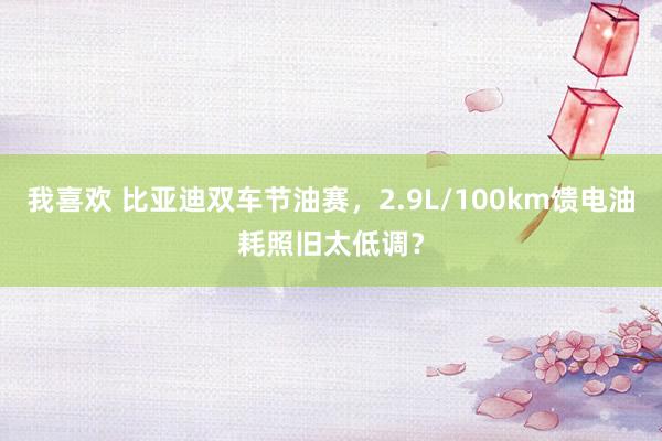 我喜欢 比亚迪双车节油赛，2.9L/100km馈电油耗照旧太低调？