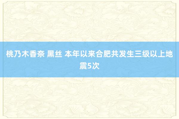 桃乃木香奈 黑丝 本年以来合肥共发生三级以上地震5次