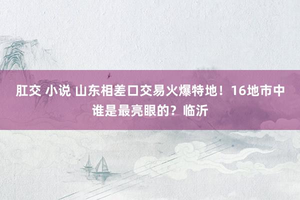 肛交 小说 山东相差口交易火爆特地！16地市中谁是最亮眼的？临沂