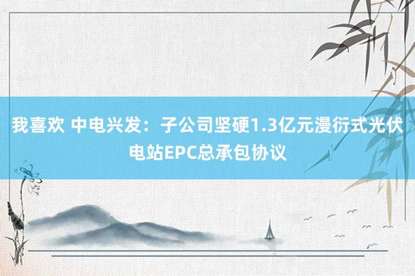 我喜欢 中电兴发：子公司坚硬1.3亿元漫衍式光伏电站EPC总承包协议