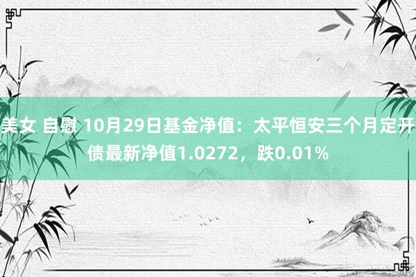 美女 自慰 10月29日基金净值：太平恒安三个月定开债最新净值1.0272，跌0.01%