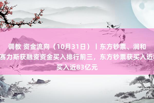 调教 资金流向（10月31日）丨东方钞票、润和软件、赛力斯获融资资金买入排行前三，东方钞票获买入近83亿元