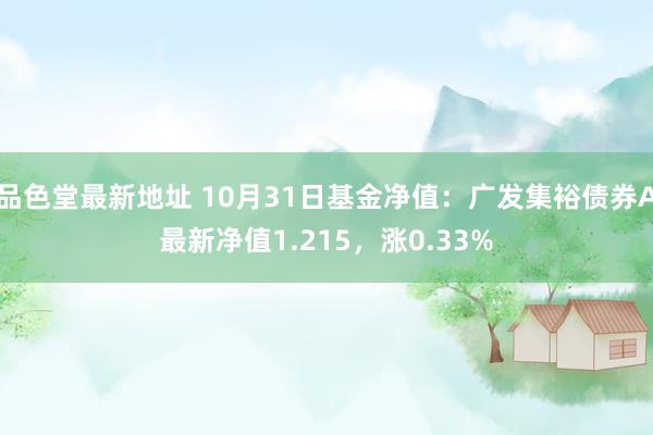 品色堂最新地址 10月31日基金净值：广发集裕债券A最新净值1.215，涨0.33%