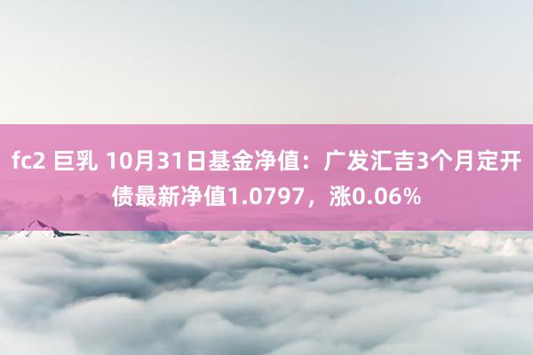 fc2 巨乳 10月31日基金净值：广发汇吉3个月定开债最新净值1.0797，涨0.06%