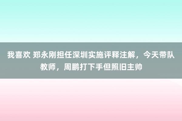 我喜欢 郑永刚担任深圳实施评释注解，今天带队教师，周鹏打下手但照旧主帅