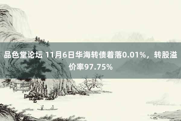 品色堂论坛 11月6日华海转债着落0.01%，转股溢价率97.75%