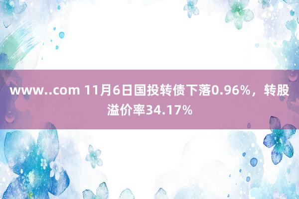 www..com 11月6日国投转债下落0.96%，转股溢价率34.17%