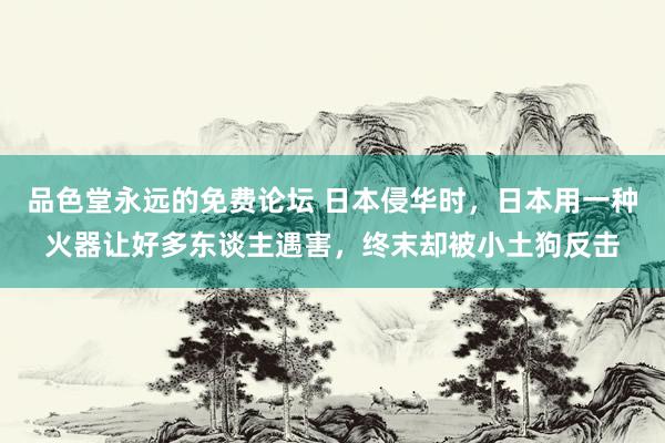 品色堂永远的免费论坛 日本侵华时，日本用一种火器让好多东谈主遇害，终末却被小土狗反击