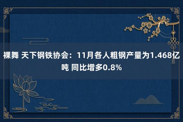 裸舞 天下钢铁协会：11月各人粗钢产量为1.468亿吨 同比增多0.8%