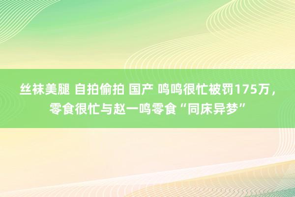 丝袜美腿 自拍偷拍 国产 鸣鸣很忙被罚175万，零食很忙与赵一鸣零食“同床异梦”