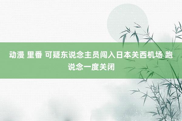 动漫 里番 可疑东说念主员闯入日本关西机场 跑说念一度关闭