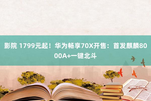 影院 1799元起！华为畅享70X开售：首发麒麟8000A+一键北斗