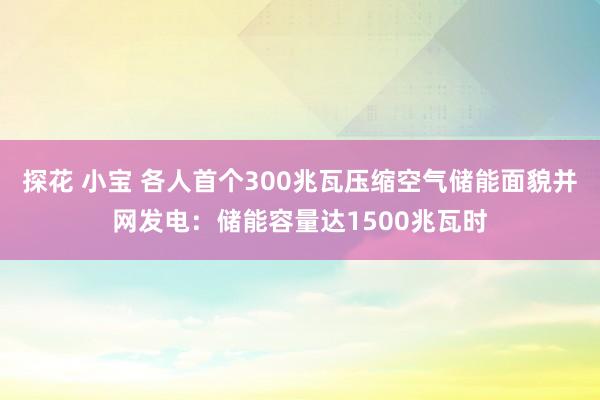 探花 小宝 各人首个300兆瓦压缩空气储能面貌并网发电：储能容量达1500兆瓦时