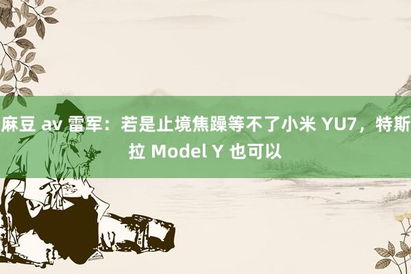 麻豆 av 雷军：若是止境焦躁等不了小米 YU7，特斯拉 Model Y 也可以