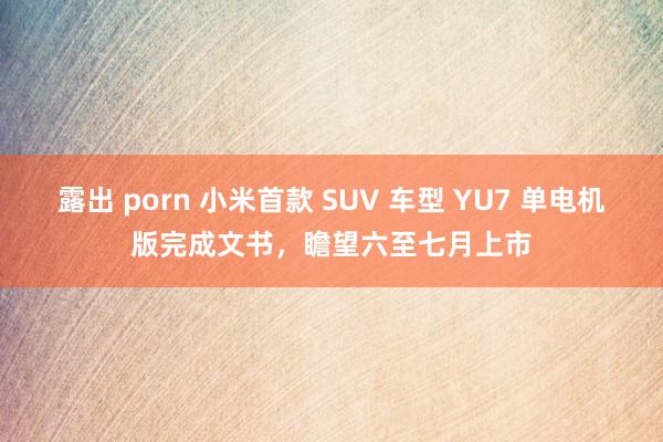 露出 porn 小米首款 SUV 车型 YU7 单电机版完成文书，瞻望六至七月上市